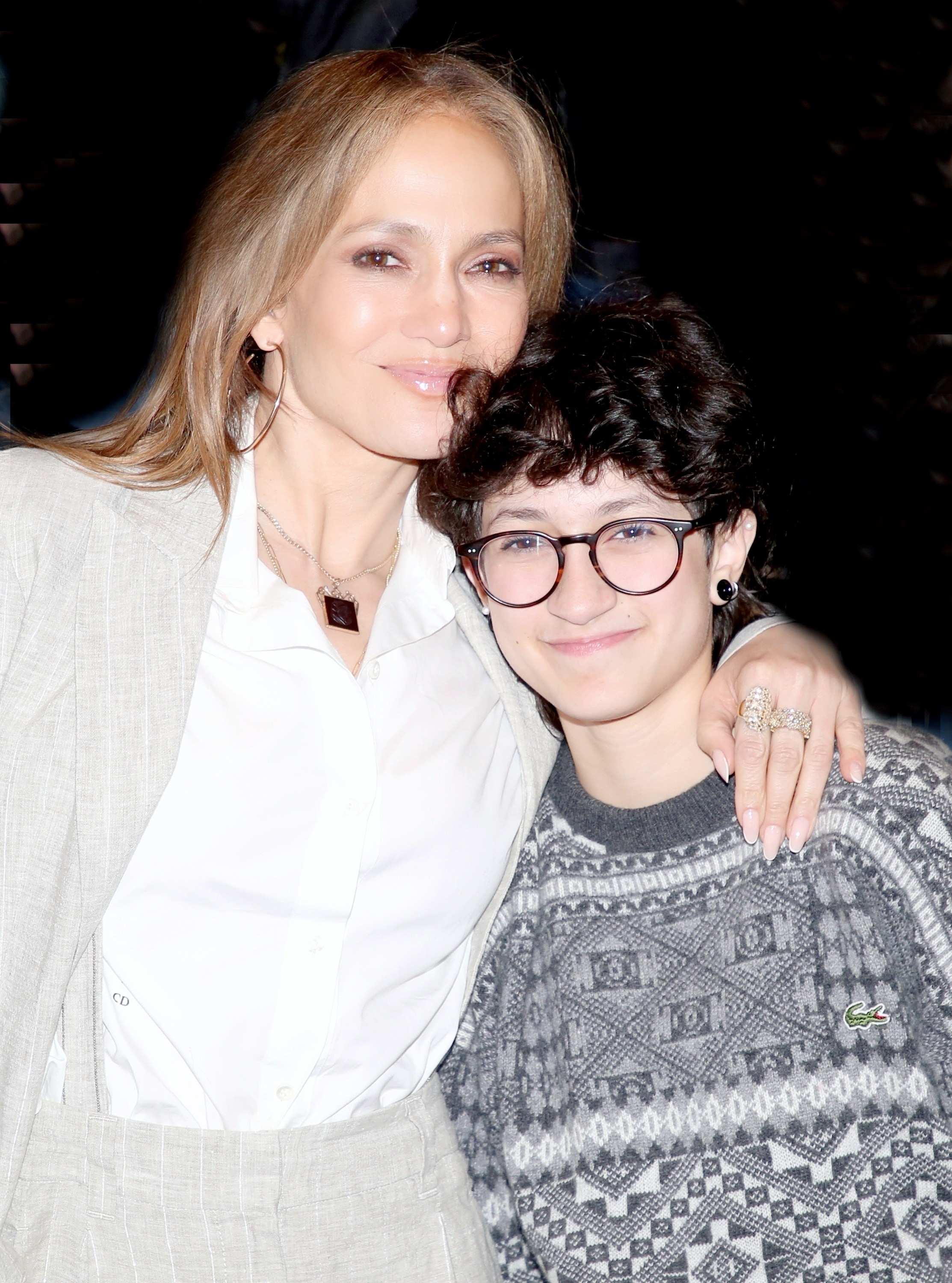 Jennifer Lopez and Emme Maribel Muñiz Anthony pose backstage at the new Broadway musical "Buena Vista Social Club" at the Schoenfeld Theatre on April 5, 2025, in New York City. | Source: Getty Images