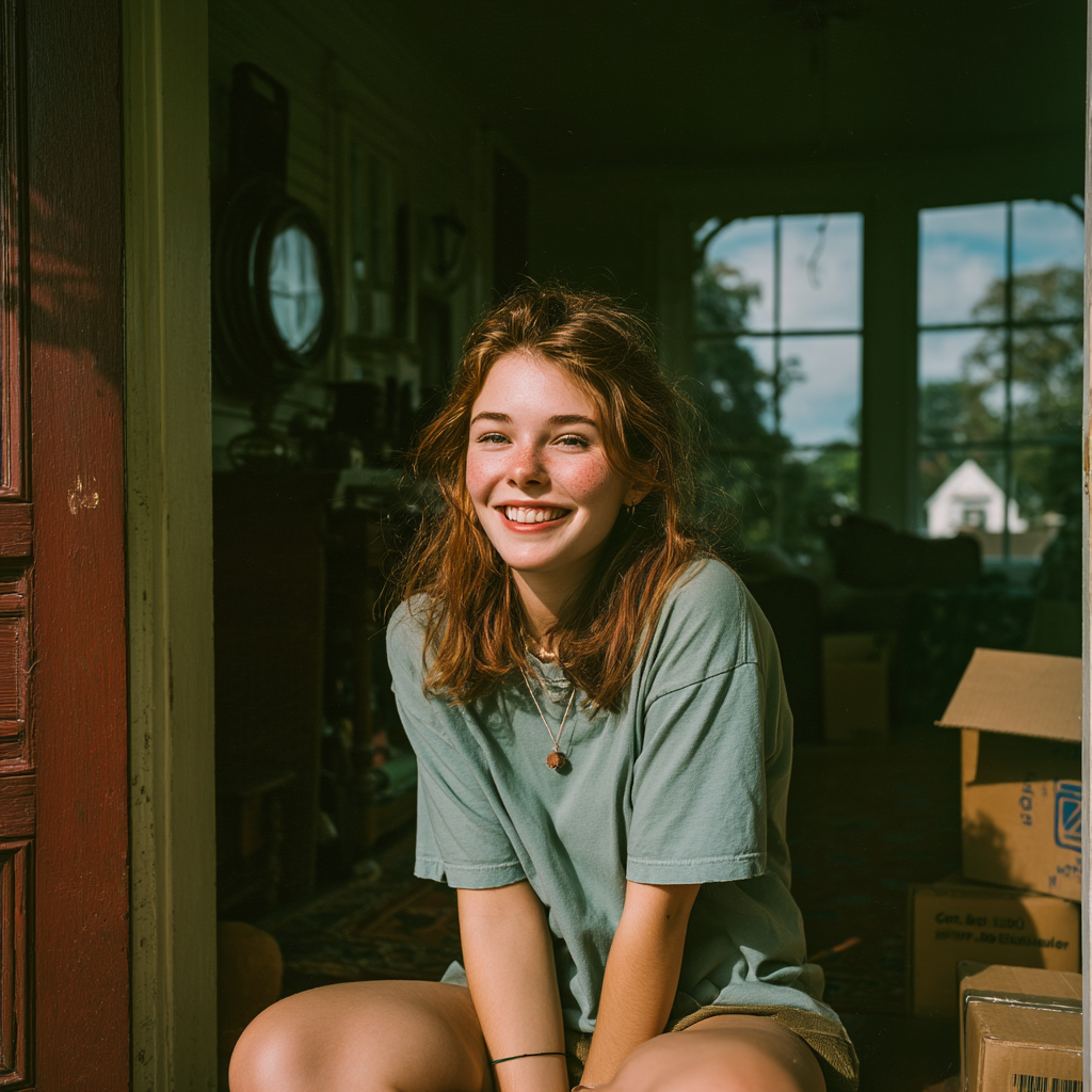 Una chica feliz | Fuente: Midjourney