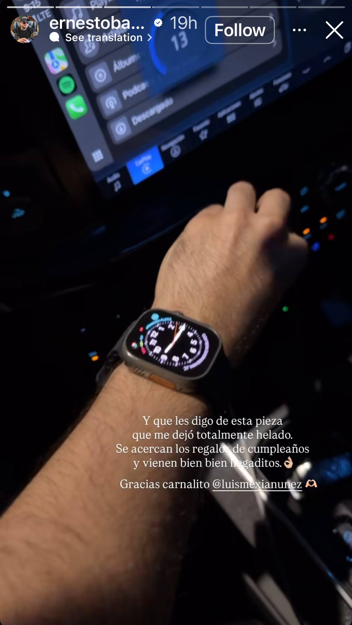 Fotografía de la mano de Ernesto frente a un ordenador | Fuente: Instagram Stories/ernestobarajasoficial