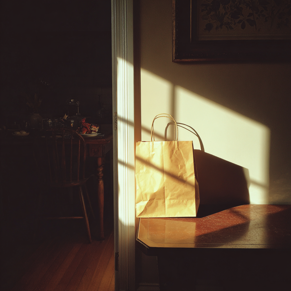 Una bolsa de regalo amarilla | Fuente: Midjourney