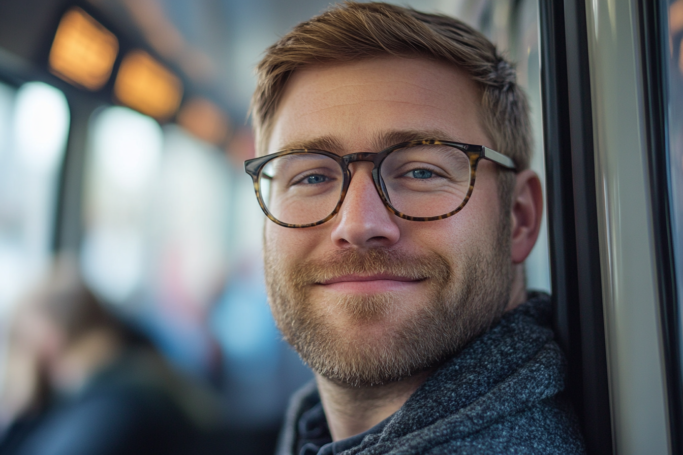 Un hombre sentado en un metro | Fuente: Midjourney