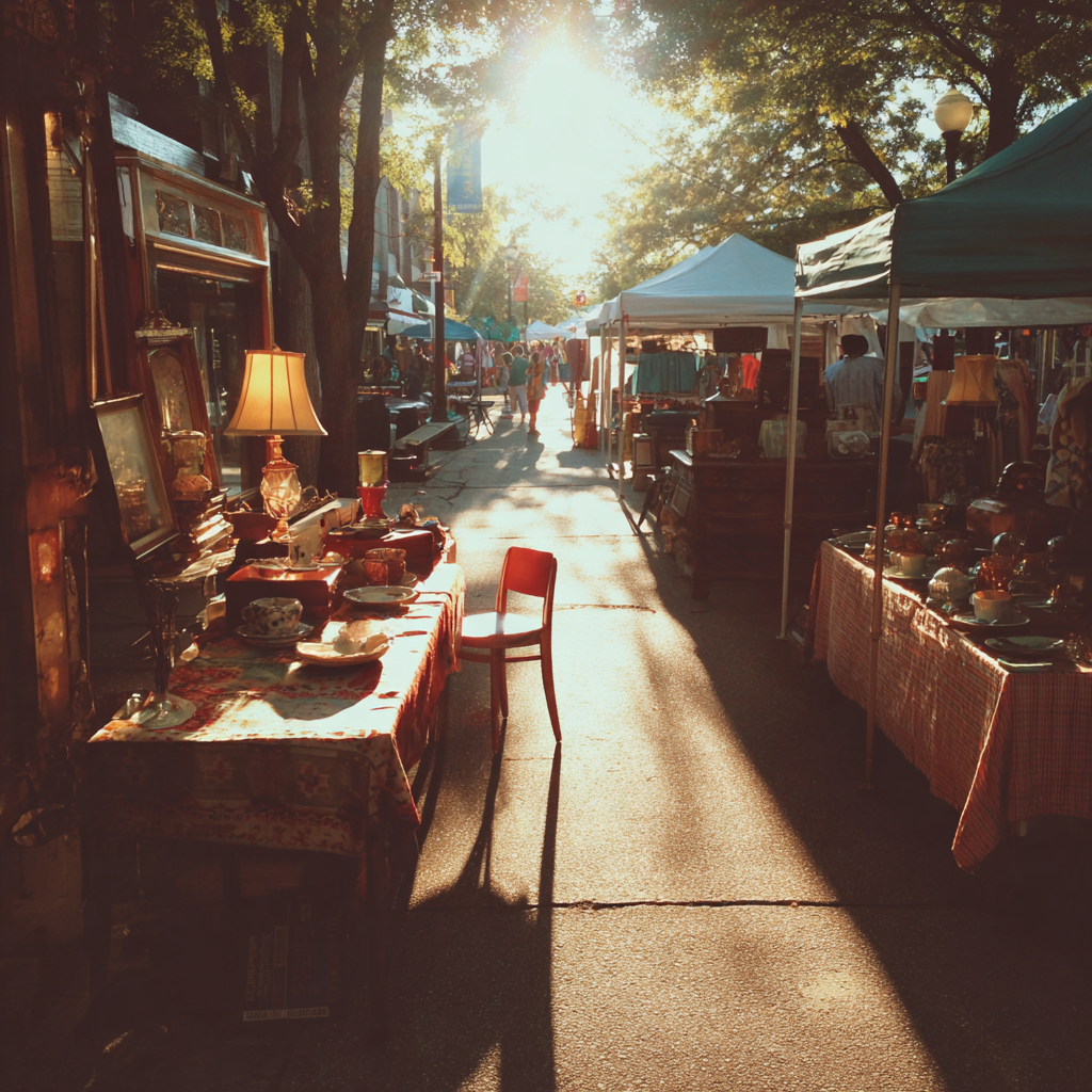 Puestos en un mercadillo | Fuente: Midjourney