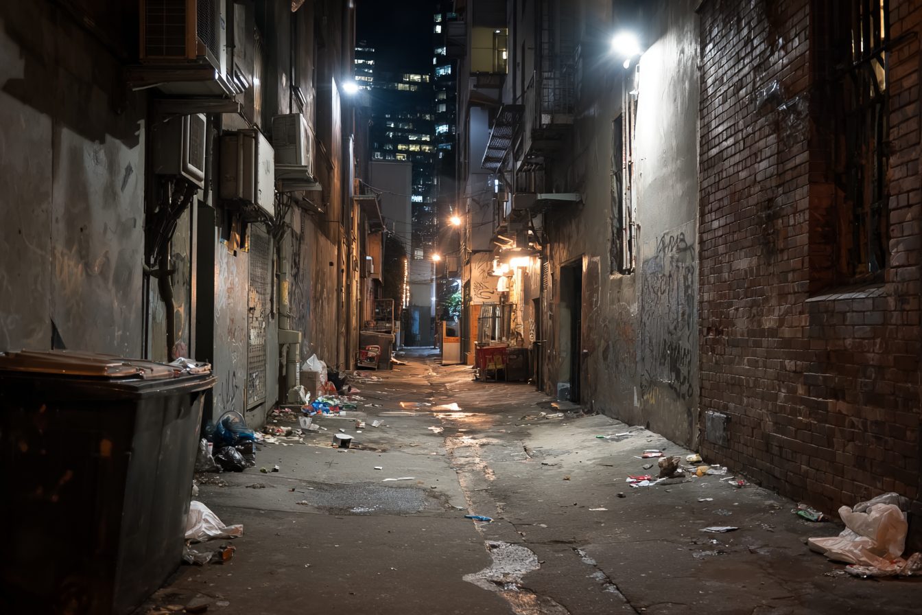 Un callejón | Fuente: Midjourney