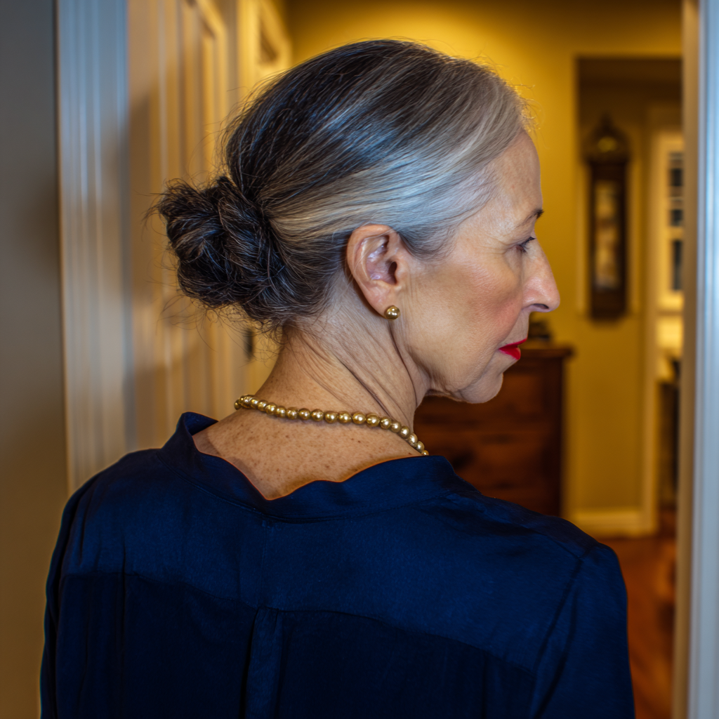 Vista trasera de una mujer mayor | Fuente: Midjourney