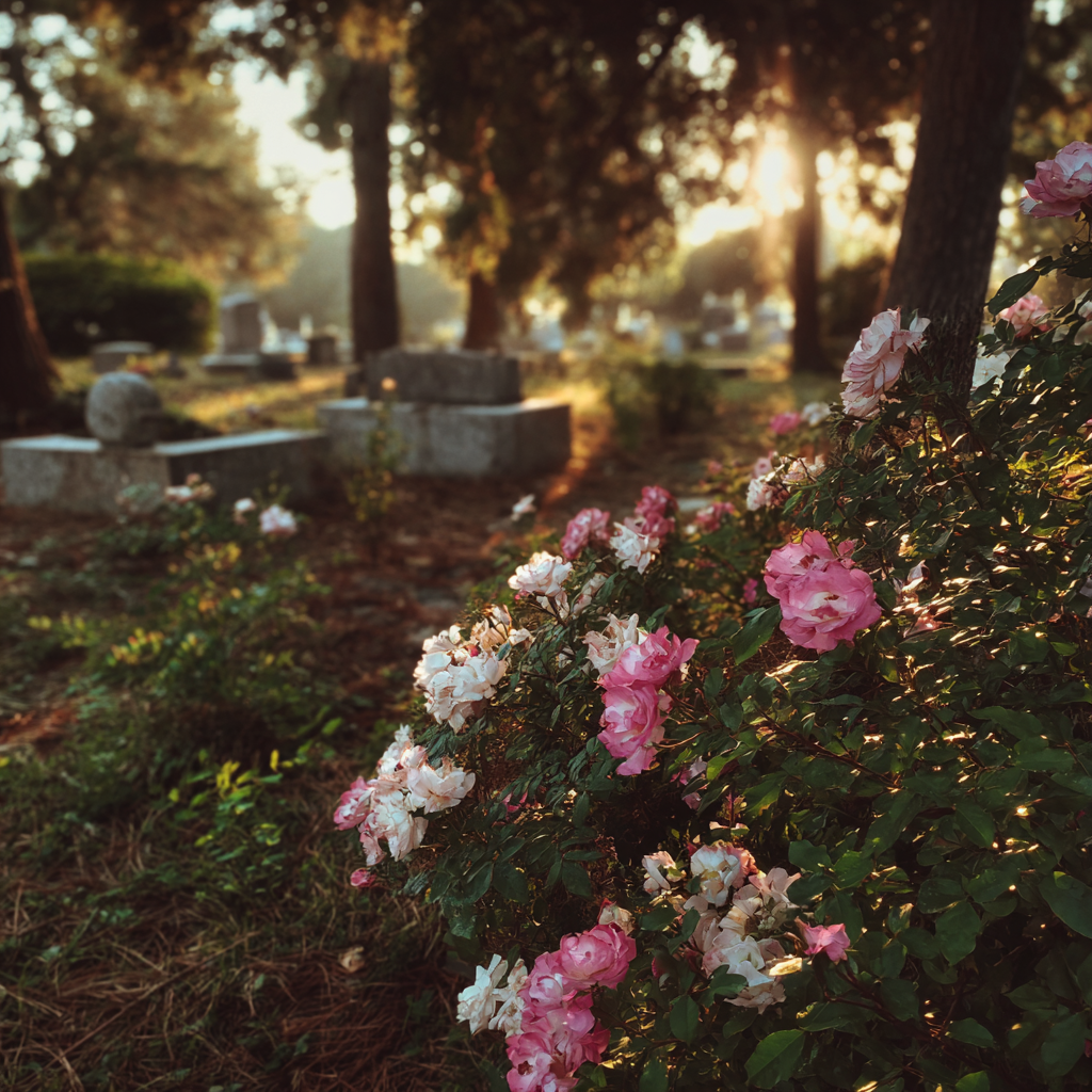 Flores en un cementerio | Fuente: Midjourney