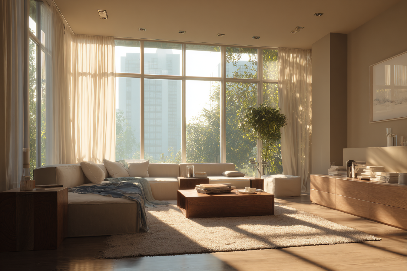 Una sala de estar | Fuente: Midjourney