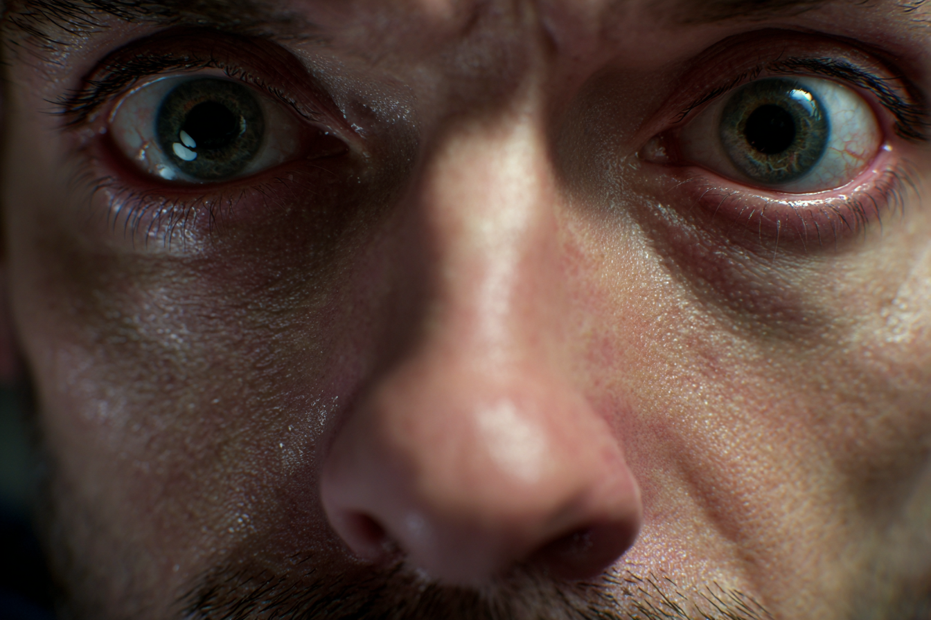 Primer plano de la cara de un hombre | Fuente: Midjourney