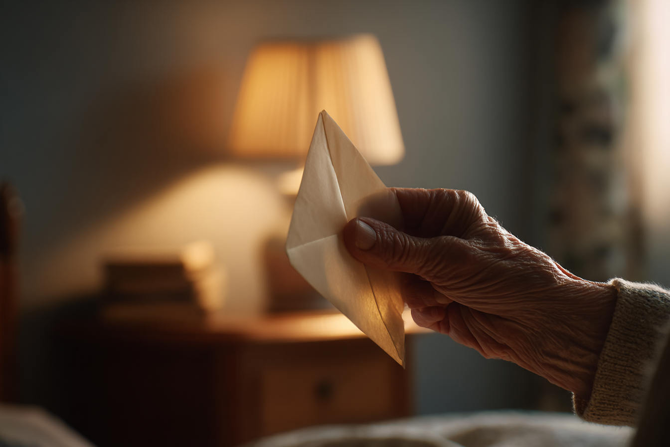 Una persona sostiene un papel | Fuente: Midjourney