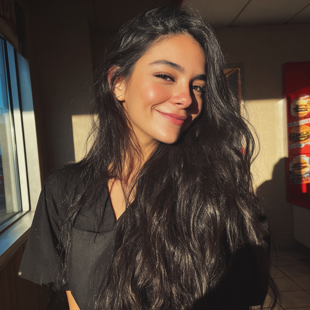 Una joven sonriente | Fuente: Midjourney