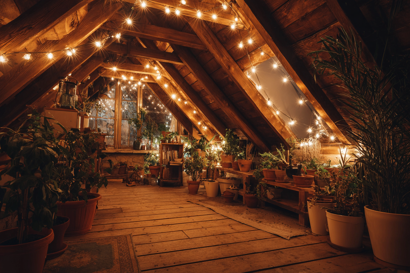 Plantas en un ático | Fuente: Midjourney