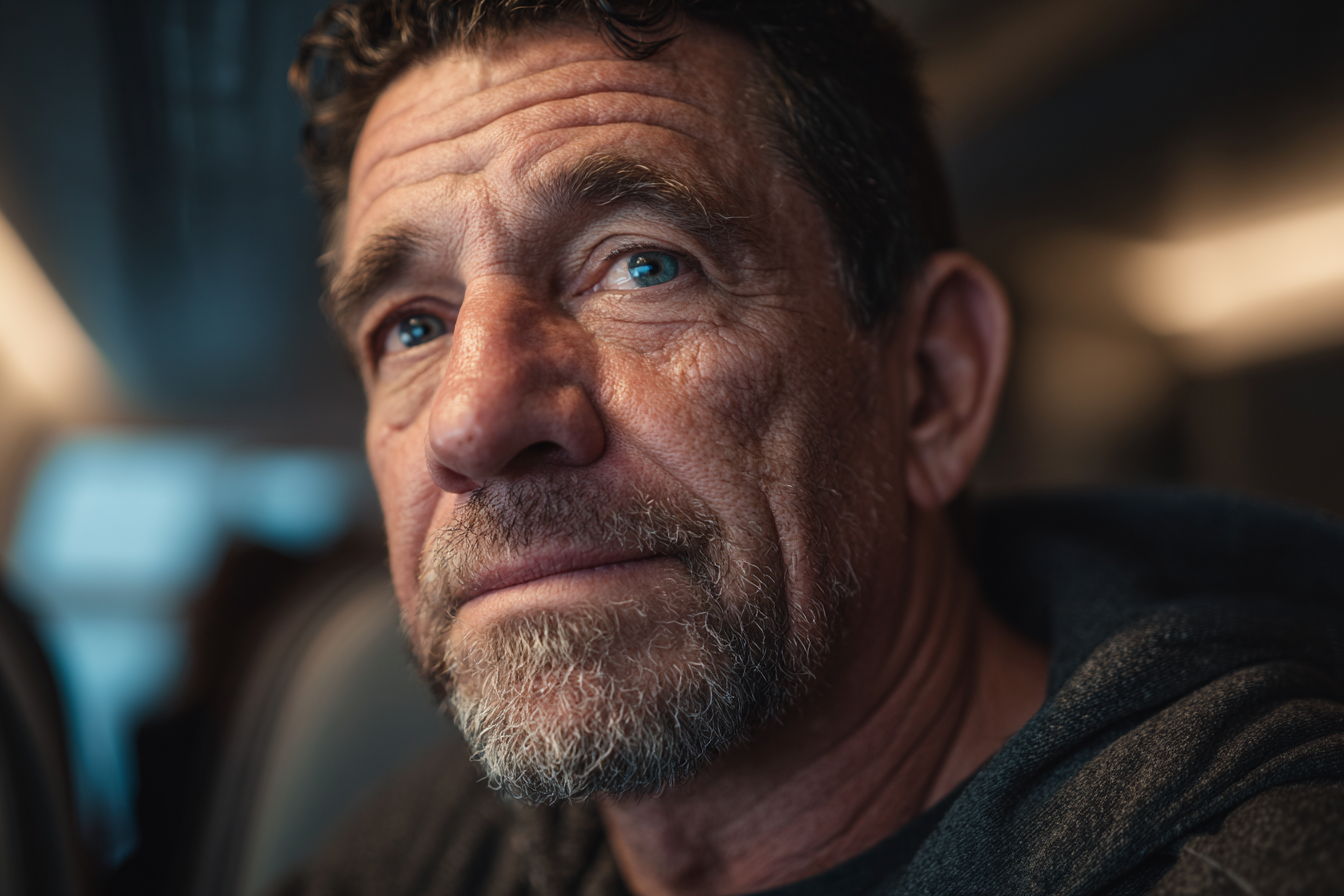 Primer plano de la cara de un hombre | Fuente: Midjourney