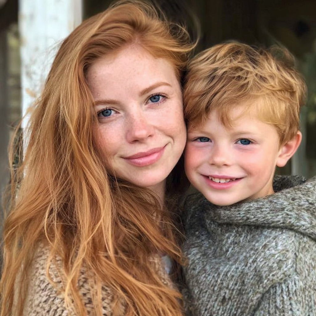 Una madre y su hijo sonrientes en el exterior | Fuente: Midjourney