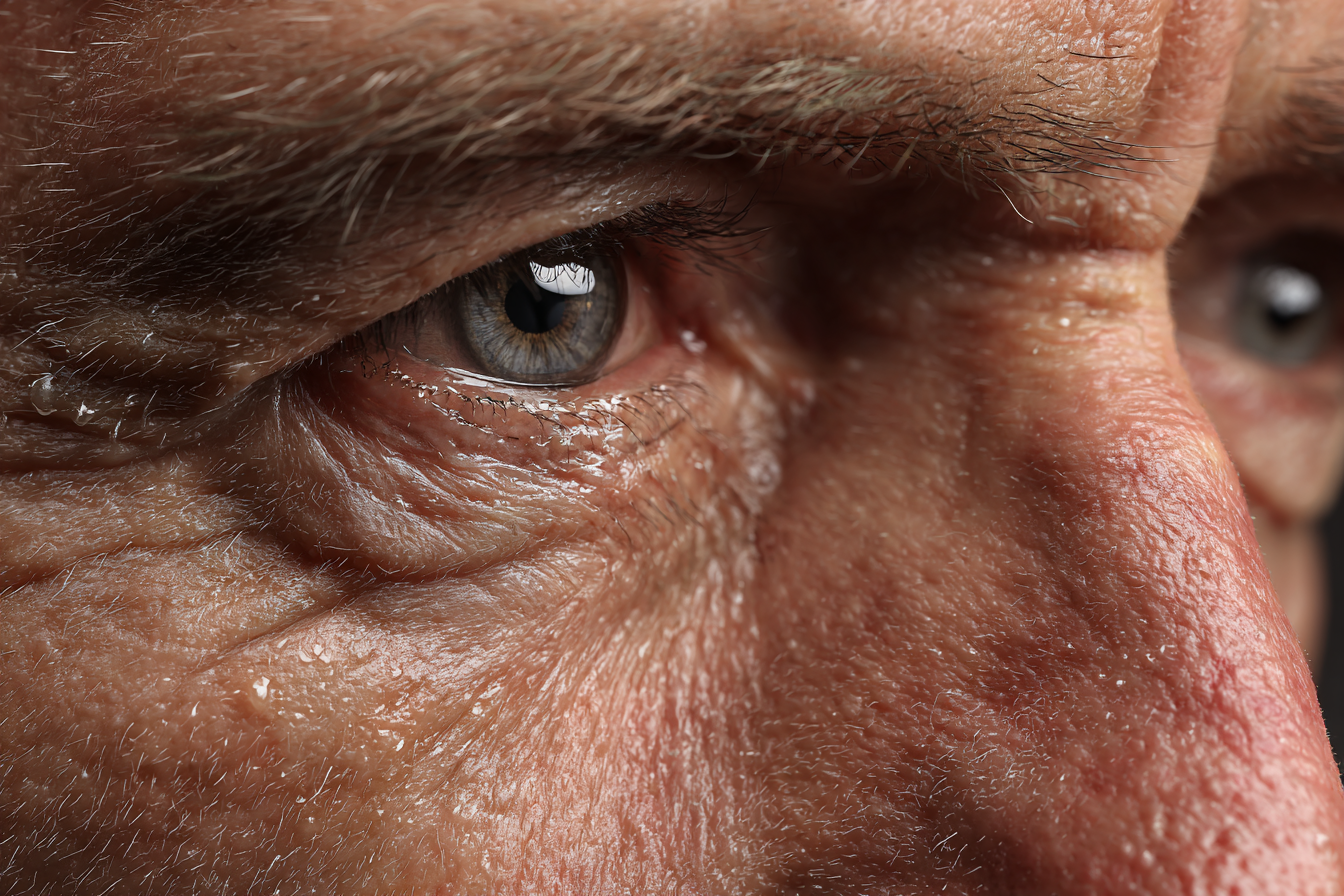 Un primer plano de los ojos de un hombre | Fuente: Midjourney