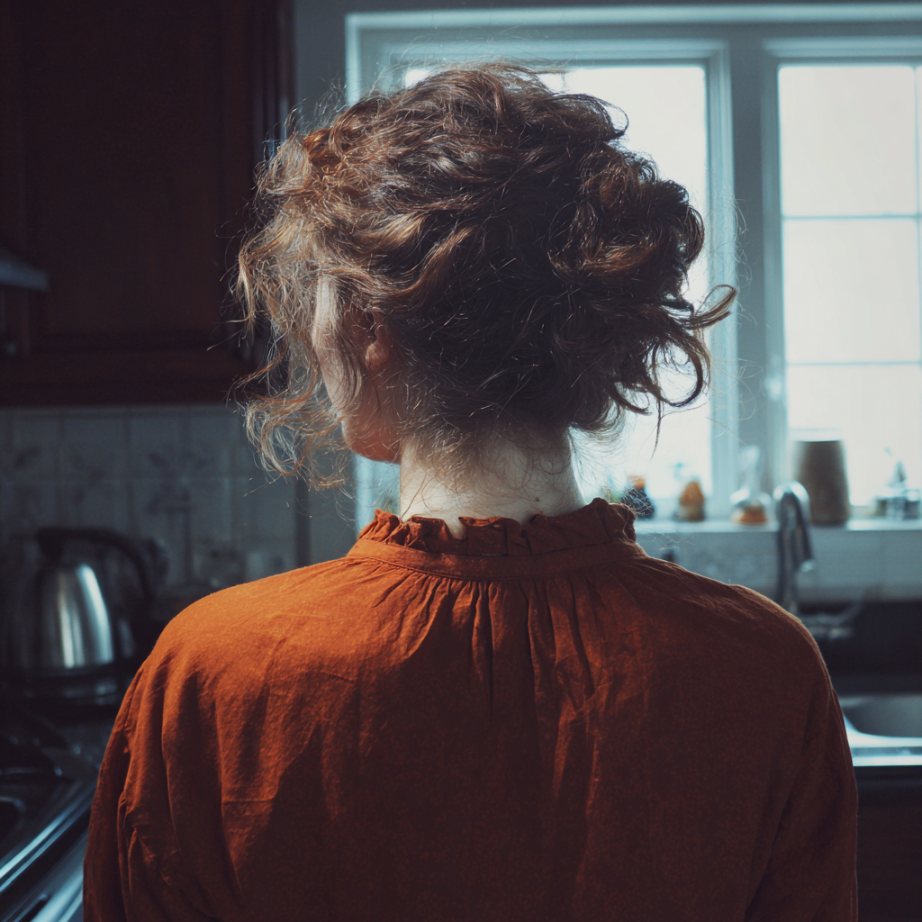 Una mujer de pie en una cocina | Fuente: Midjourney