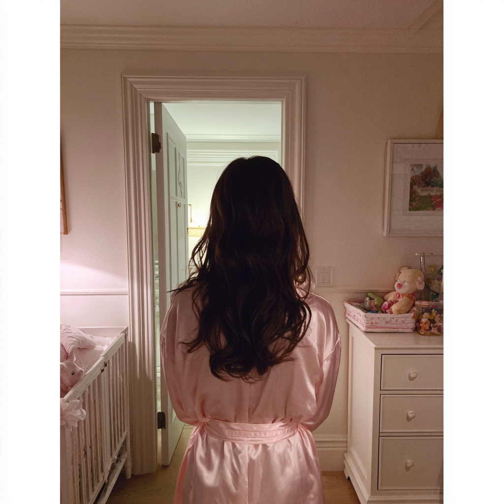 Una mujer de pie en una guardería | Fuente: Midjourney