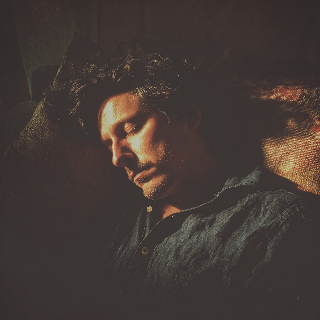 Un hombre durmiendo en un sofá | Fuente: Midjourney