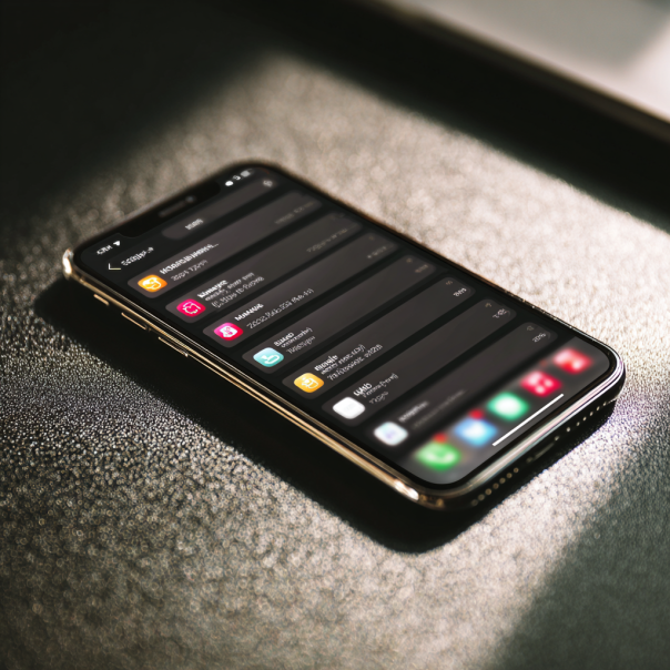 Mensajes y otros detalles en la pantalla de un teléfono | Fuente: Midjourney