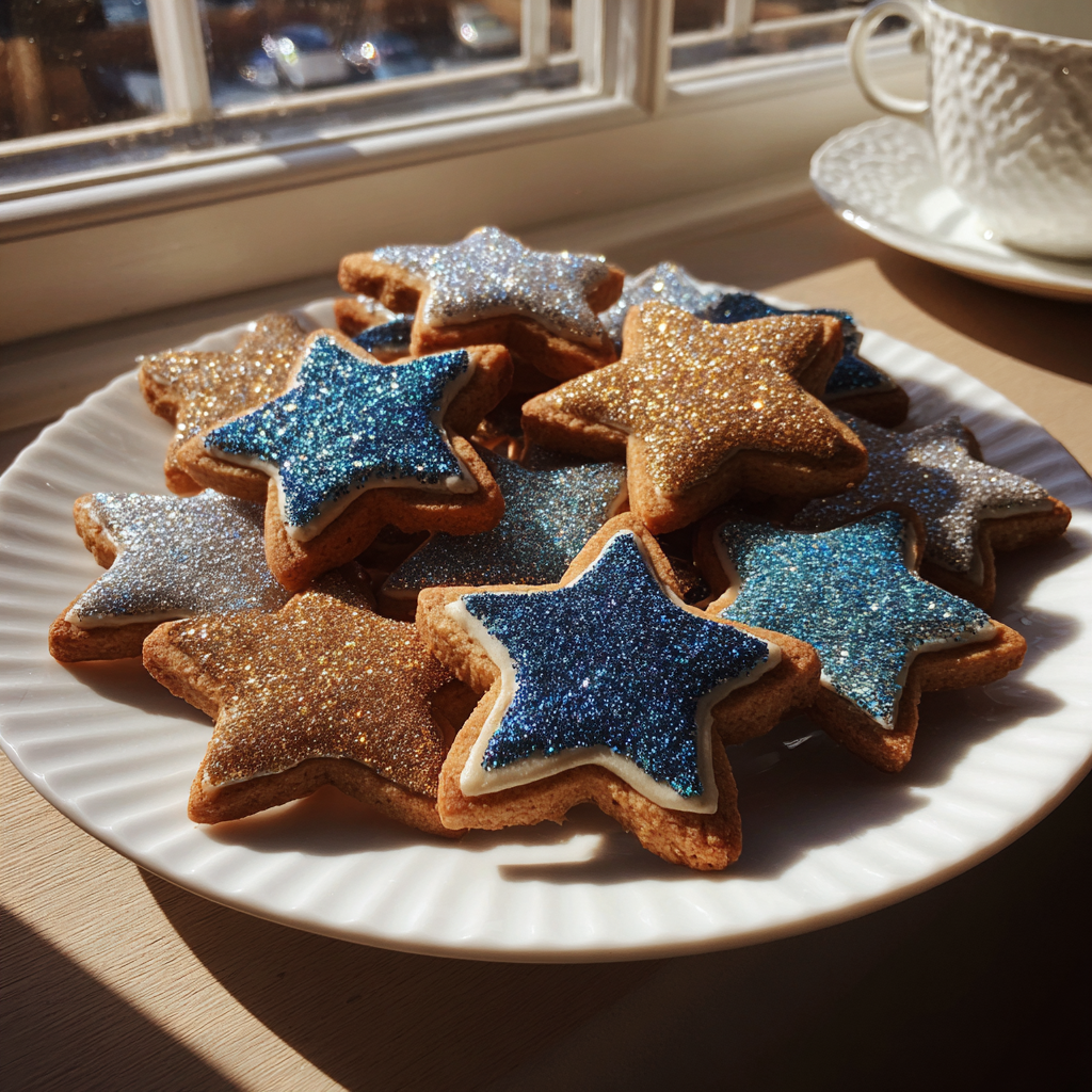 Un plato de galletas en forma de estrella | Fuente: Midjourney