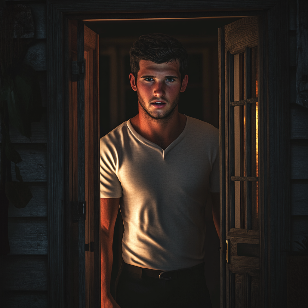 Un hombre de pie en la puerta | Fuente: Midjourney