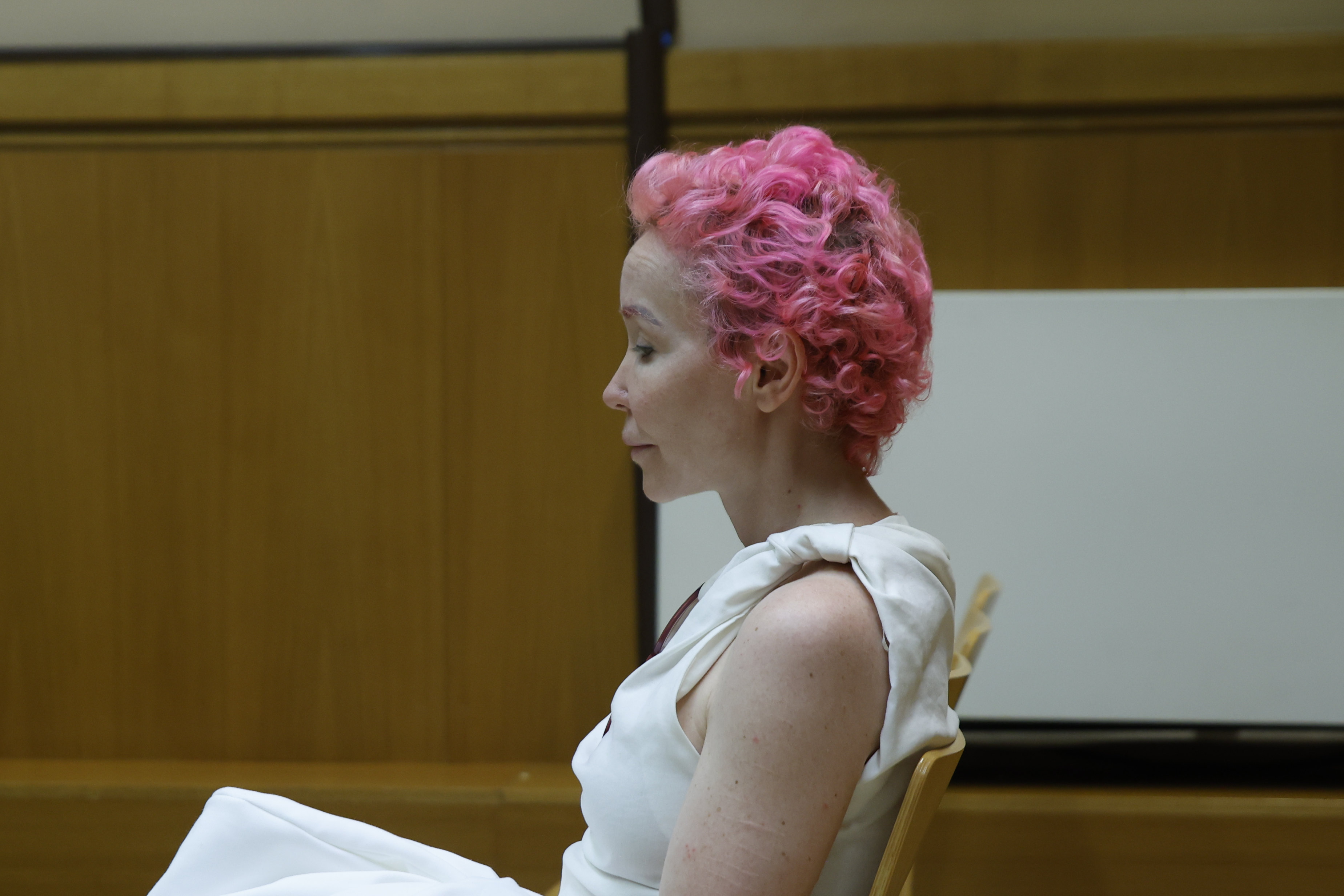 La exesposa del productor de televisión Josep Maria Mainat, Ángela Dobrowolski, durante un juicio en la Sección 20 del Tribunal Superior de Justicia de Barcelona, el 15 de julio de 2024 en Barcelona, Cataluña, España. | Fuente: Getty Images