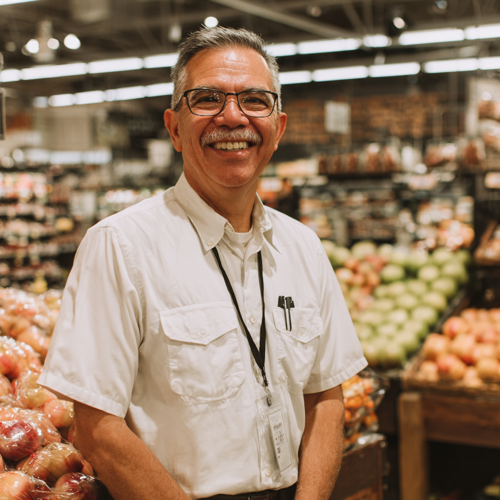 Un director de tienda sonriente | Fuente: Midjourney