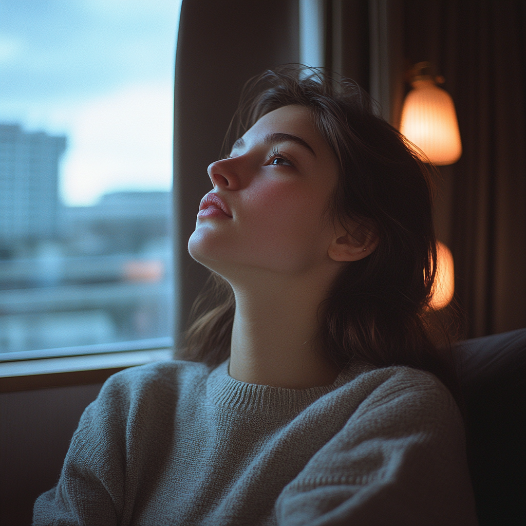 Sarah sumida en sus pensamientos sobre su suegra | Fuente: Midjourney