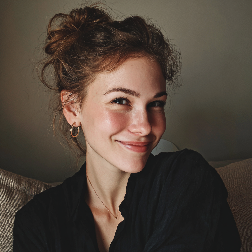 Primer plano de una mujer sonriente | Fuente: Midjourney