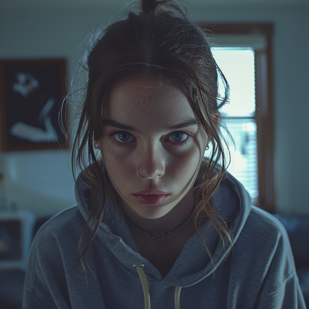 Una adolescente enfadada | Fuente: Midjourney