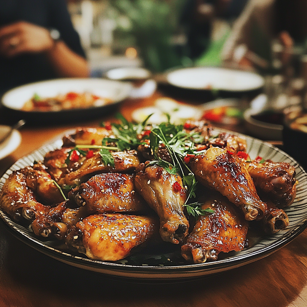 Una fuente de alitas de pollo | Fuente: Midjourney