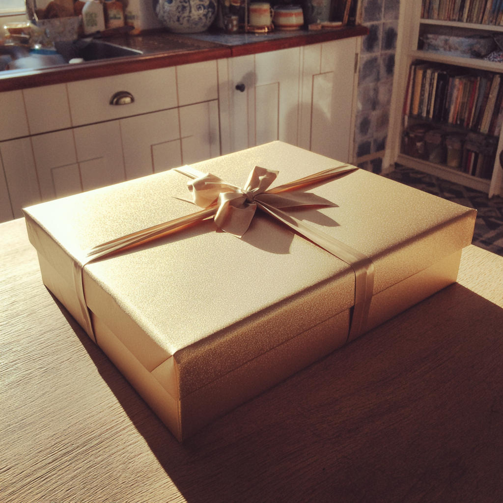 Una caja sobre una mesa de cocina | Fuente: Midjourney