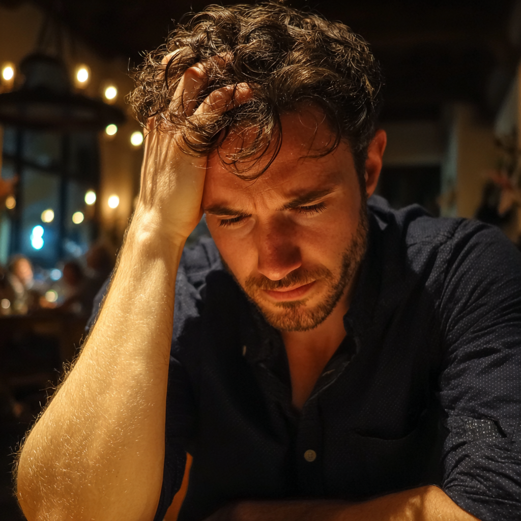 Un hombre sujetándose la cabeza | Fuente: Midjourney