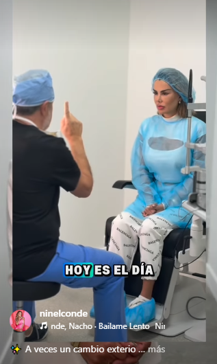 Ninel Conde en los preparativos previos a la cirugía para el cambio de color de ojos. | Fuente: Instagram/@ninelconde