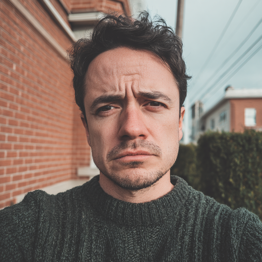Un hombre preocupado en el exterior | Fuente: Midjourney