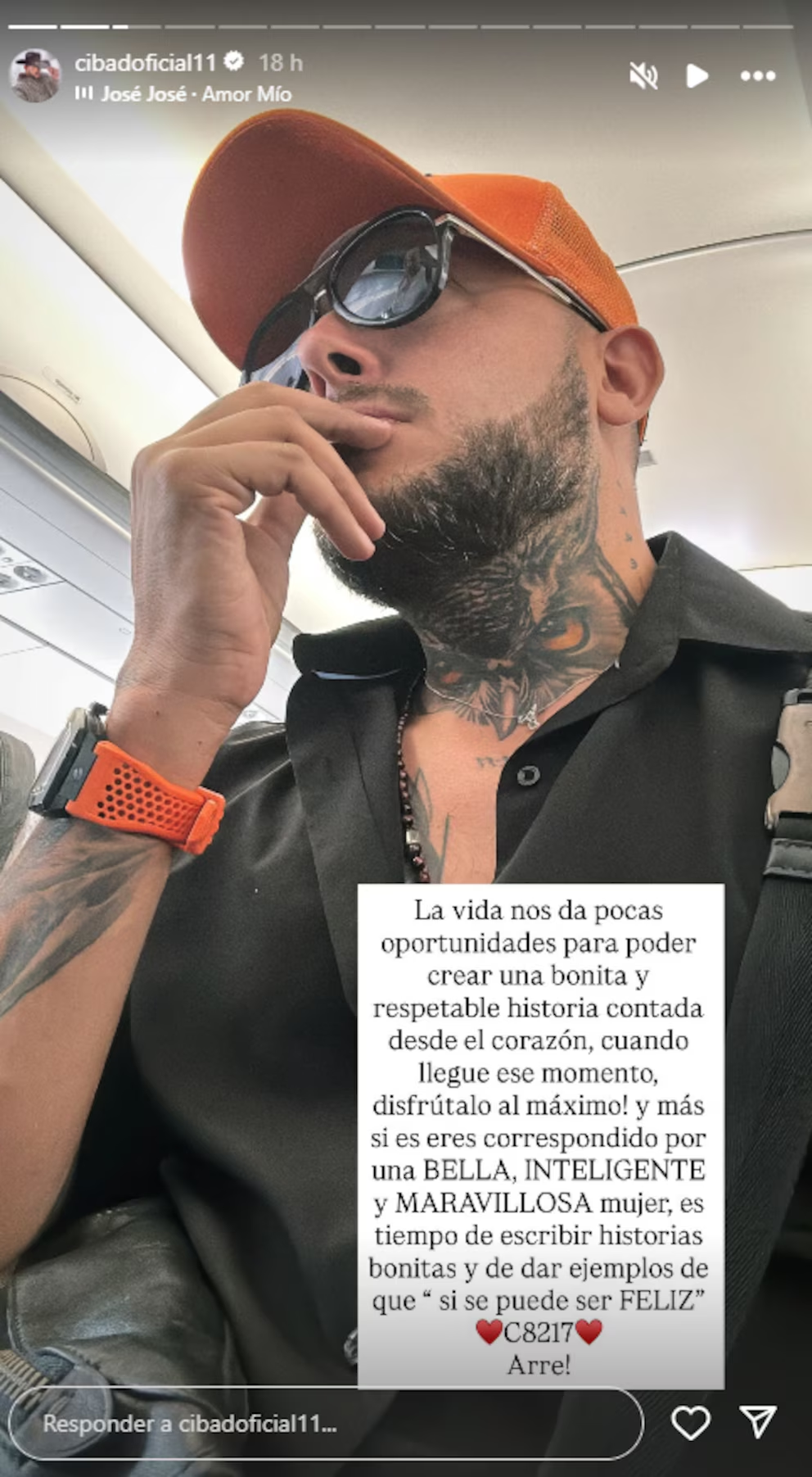 Mensaje de Cibad Hernández compartido en sus historias de Instagram | Fuente: Instagram Stories/cibadoficial11