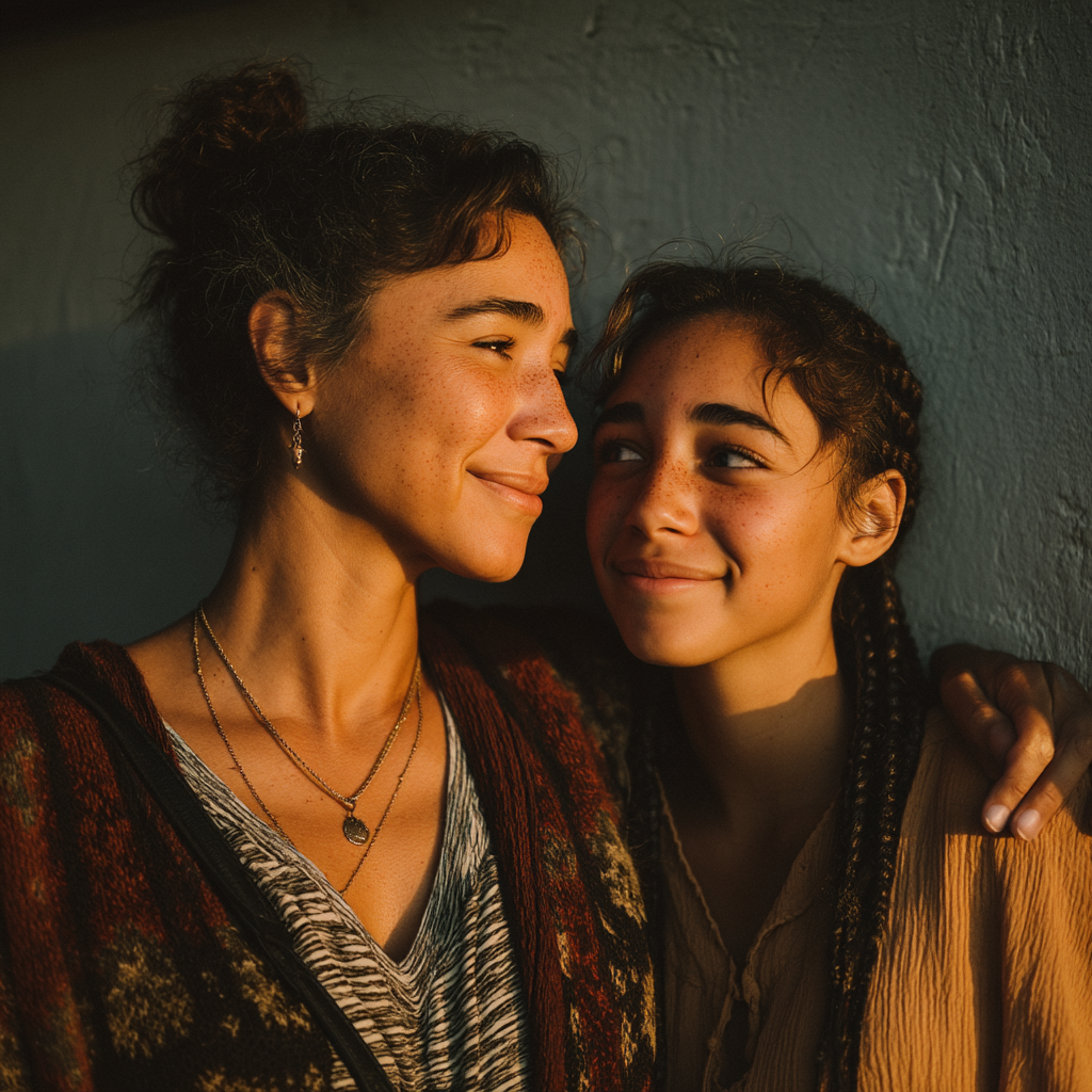 Una madre y una hija felices | Fuente: Midjourney