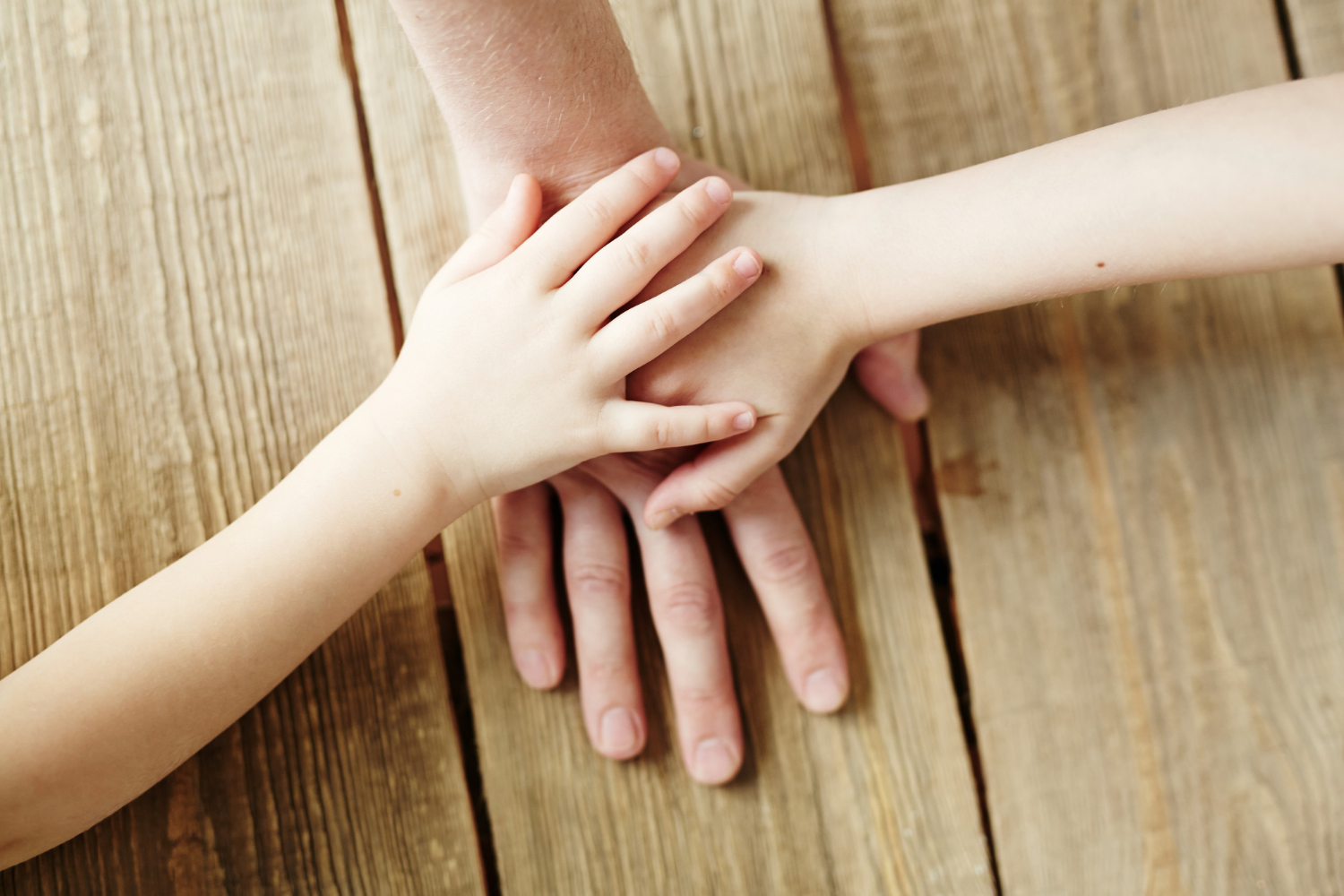 Dos niños tomados de la mano de un hombre | Fuente: Freepik