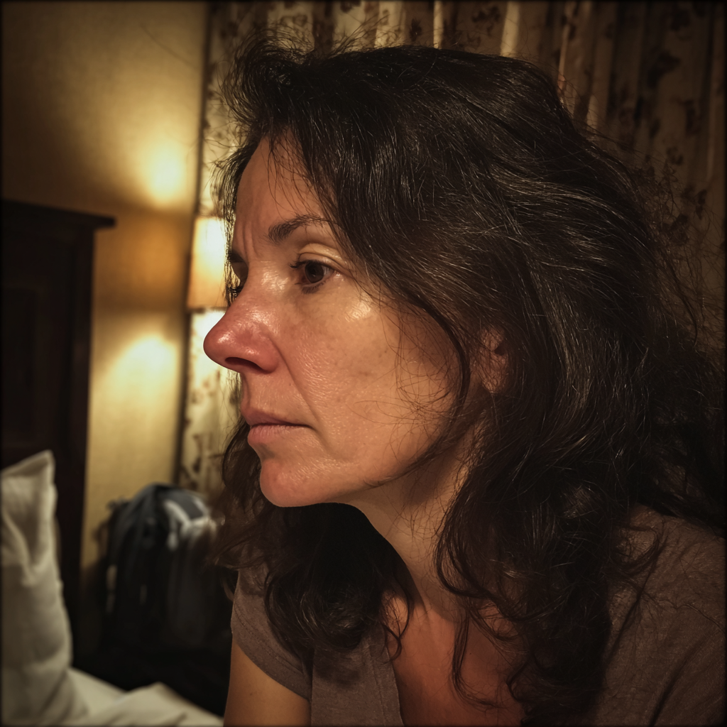 Una mujer mayor sentada en una cama | Fuente: Midjourney