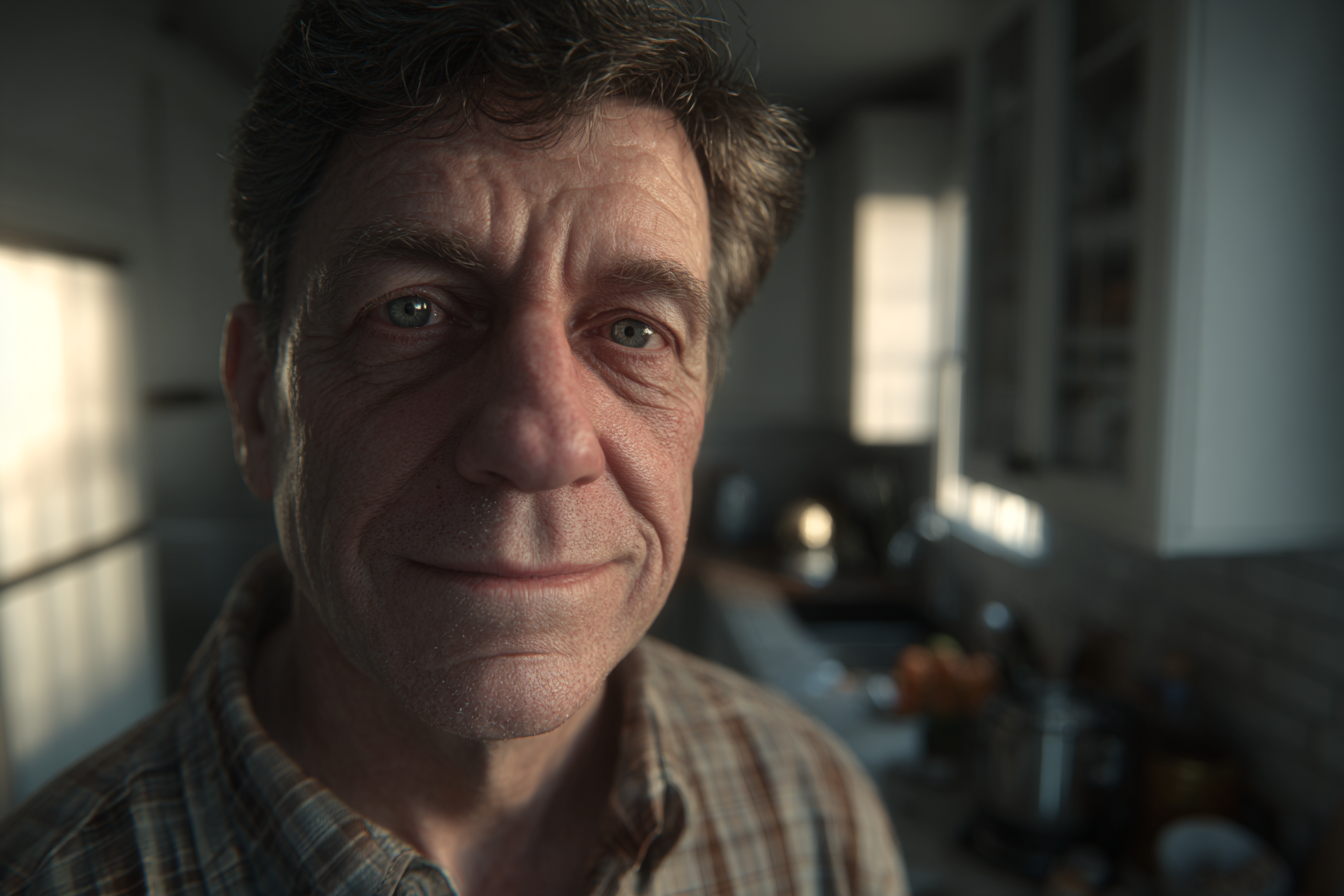 Un hombre mirando al frente | Fuente: Midjourney