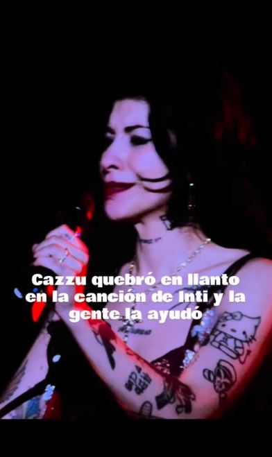 Cazzu se quiebra en el concierto del 14 de septiembre de 2025 | Fuente: Instagram.com/terrazaslucas
