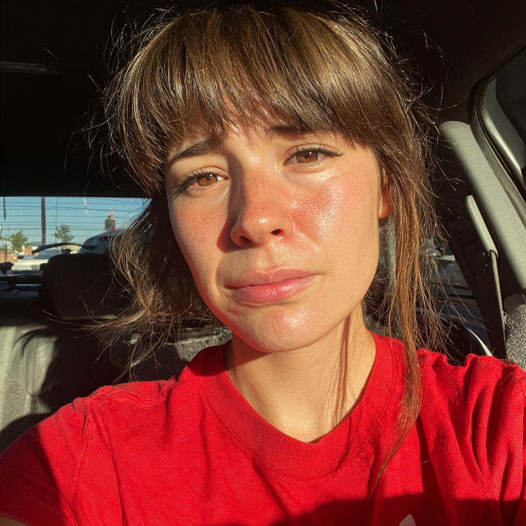 Una mujer llorando sentada en un automóvil | Fuente: Midjourney