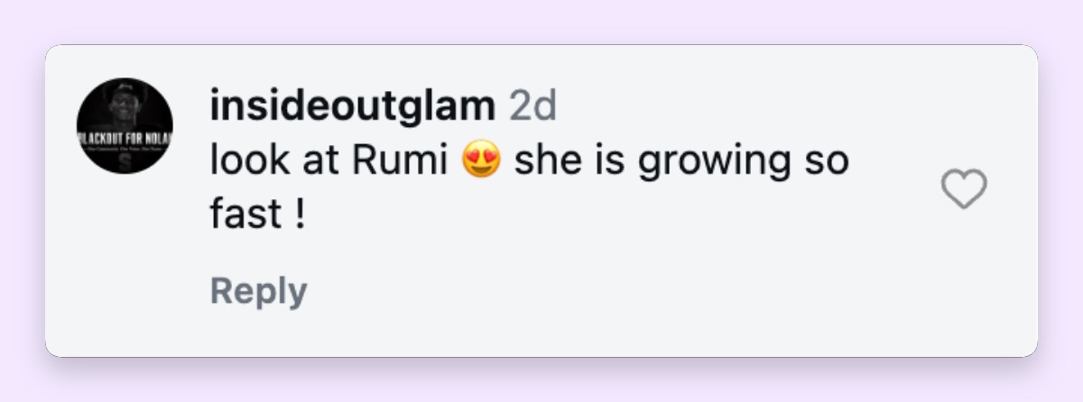 Rumi, de nueve años, también provocó reacciones cariñosas entre los fans tras la salida familiar. Varios espectadores se quedaron alucinados con lo rápido que está creciendo la hija menor de Beyoncé. | Fuente: Instagram/essence