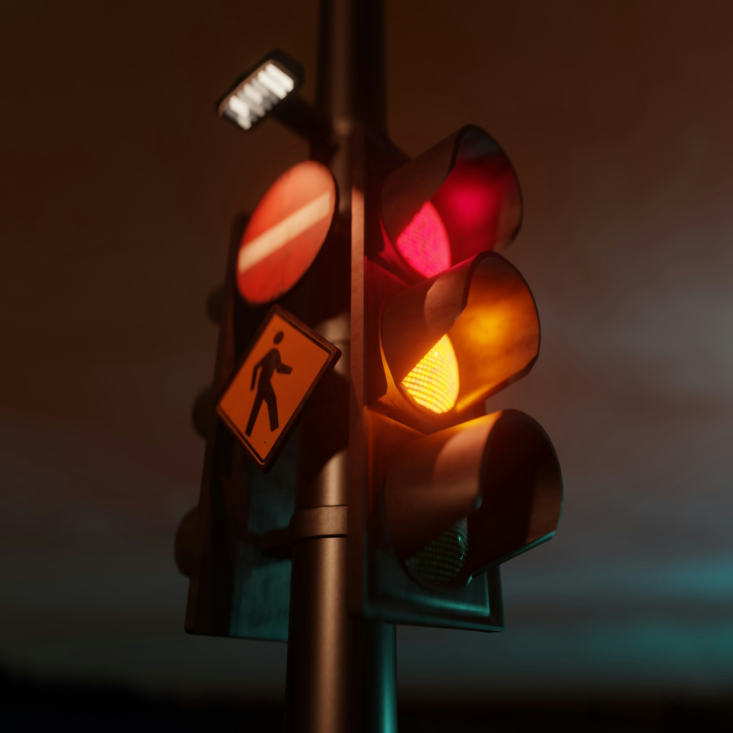 Un semáforo con una señal de paso de peatones | Fuente: Unsplash