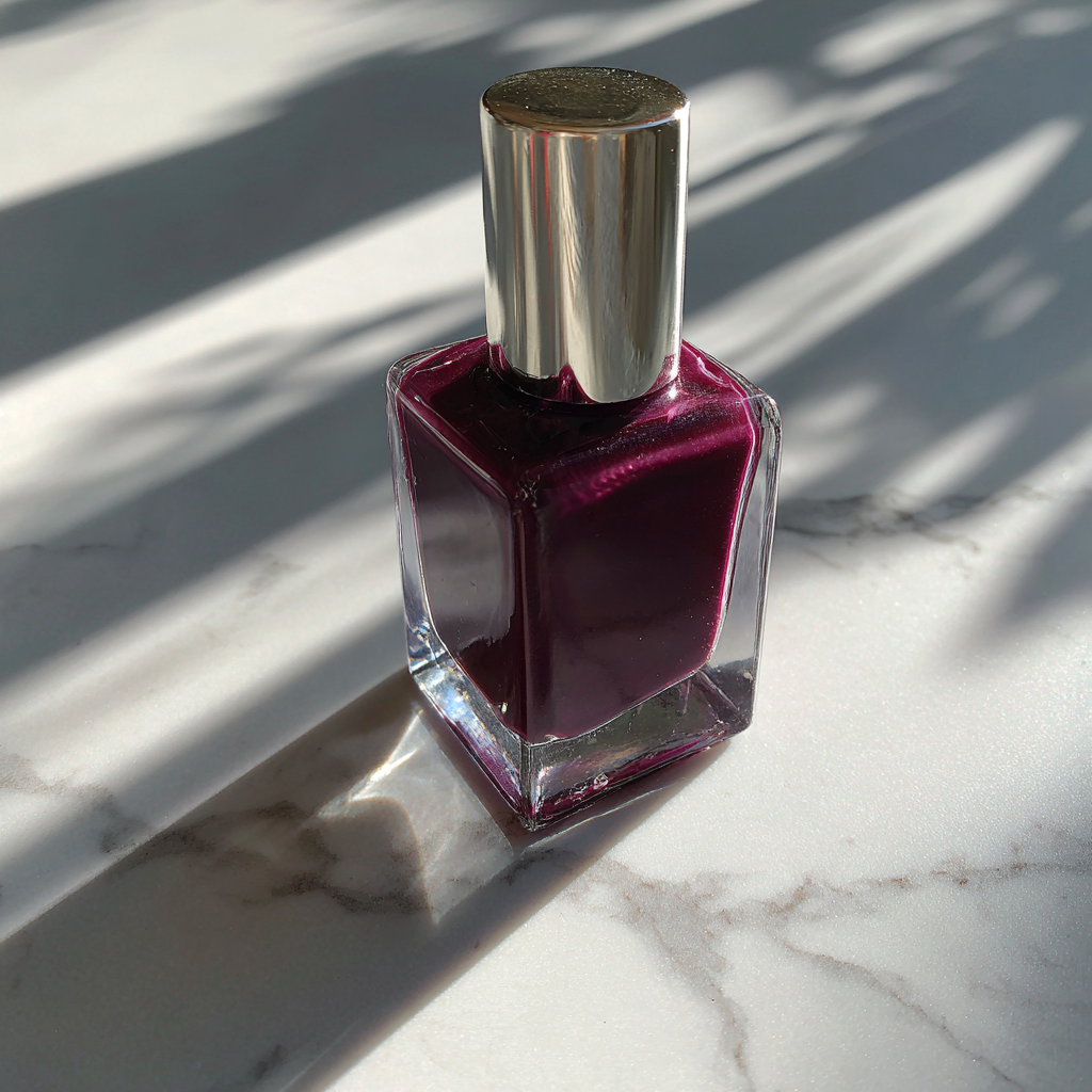 Un bote de esmalte de uñas ciruela | Fuente: Midjourney