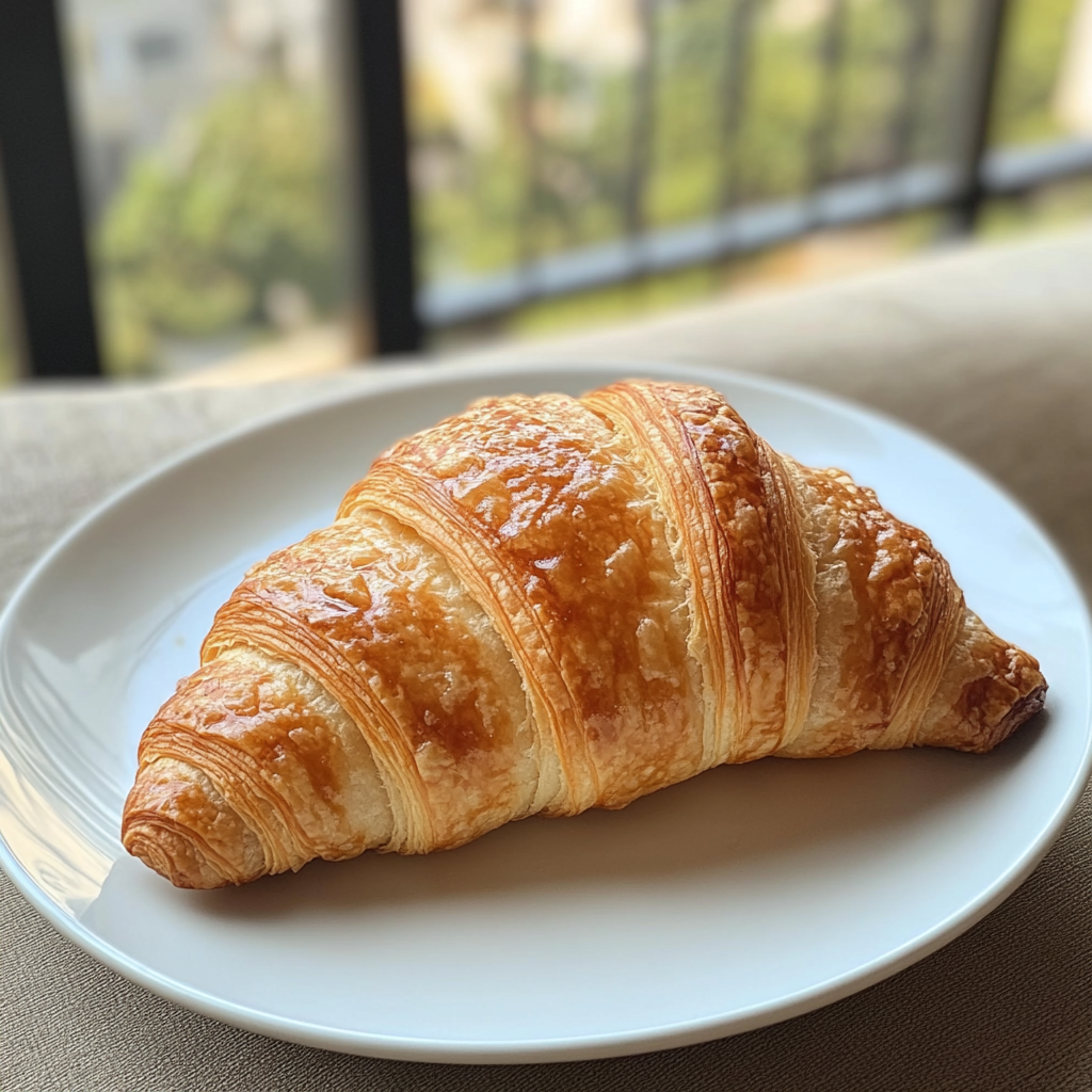 Una medialuna en un plato | Fuente: Midjourney