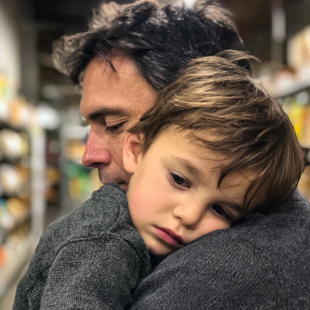 Vista lateral de un hombre y su hijo pequeño | Fuente: Midjourney