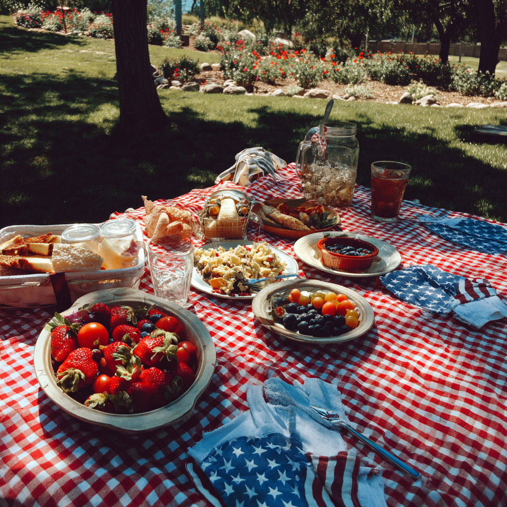 Un picnic del 4 de julio | Fuente: Midjourney