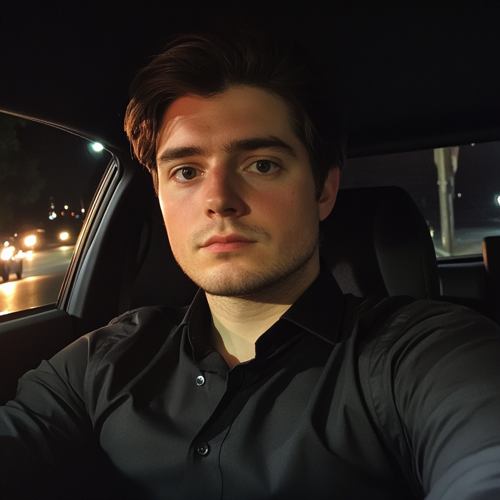 Un hombre sentado en un automóvil | Fuente: Midjourney