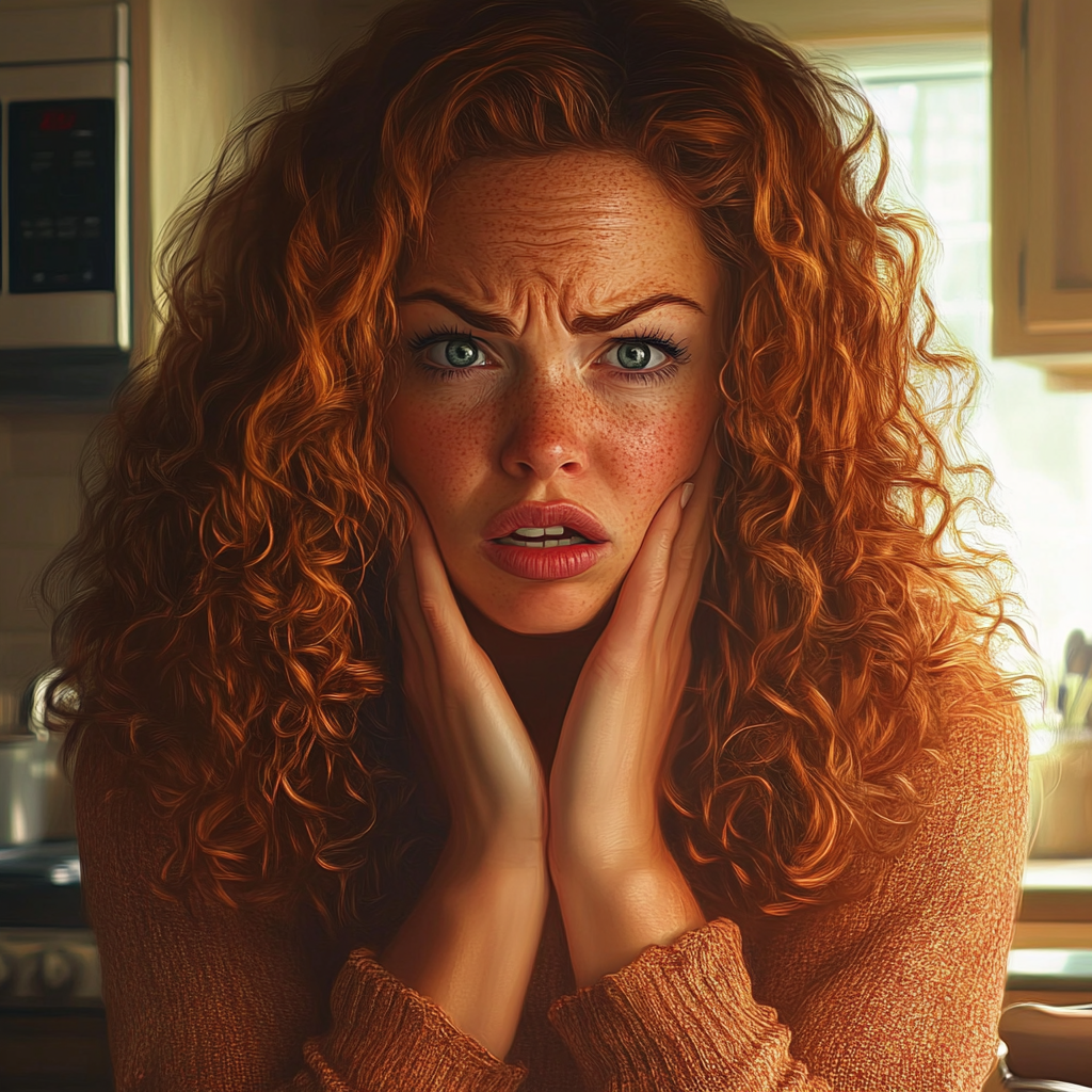 Una mujer ansiosa | Fuente: Midjourney