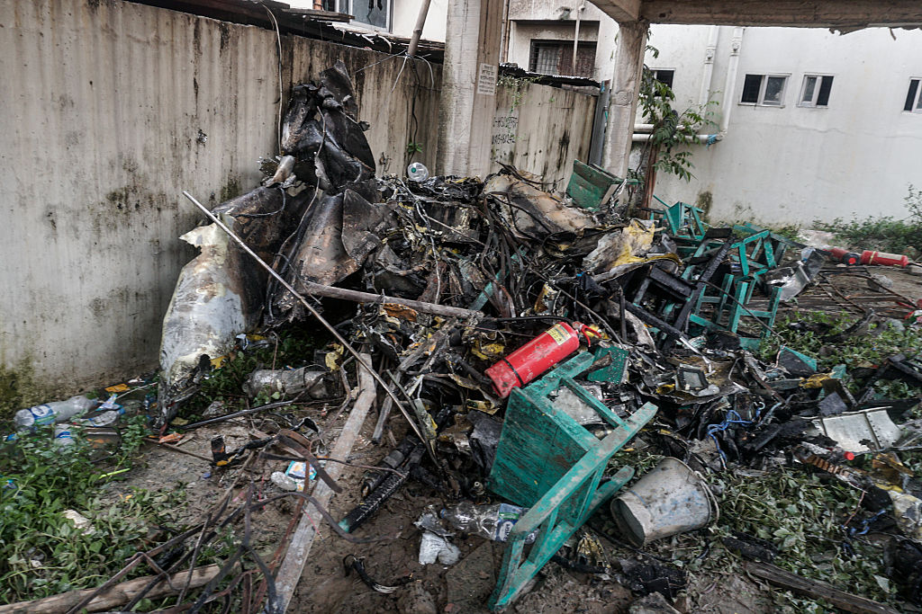 Restos de la escuela tras el accidente. | Foto: Getty Images