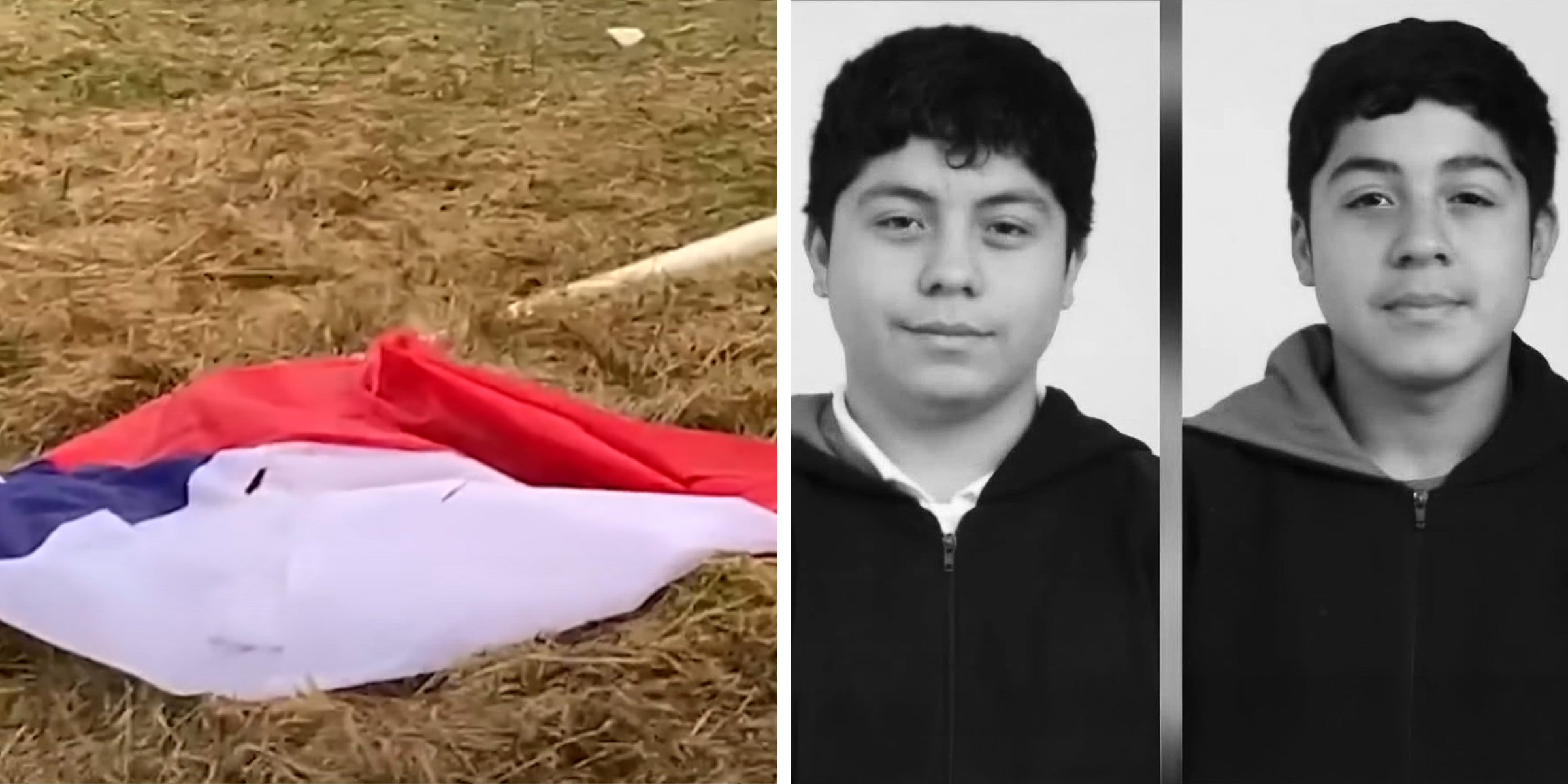 La bandera | Matías y Benjamín Sobarzo | Fuente: YouTube.com/CHVNoticiasTV | Facebook.com/alsurdechile